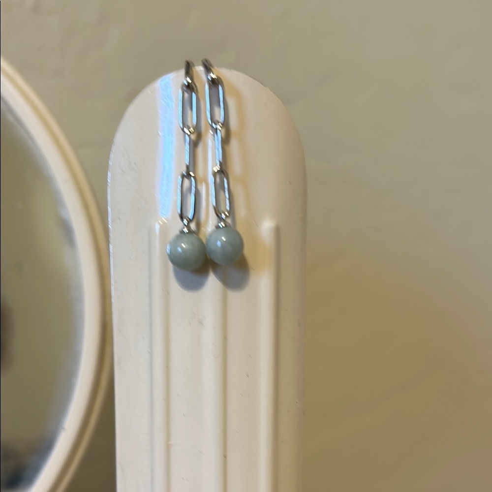 Elegant Silver and Blue Drop Earrings